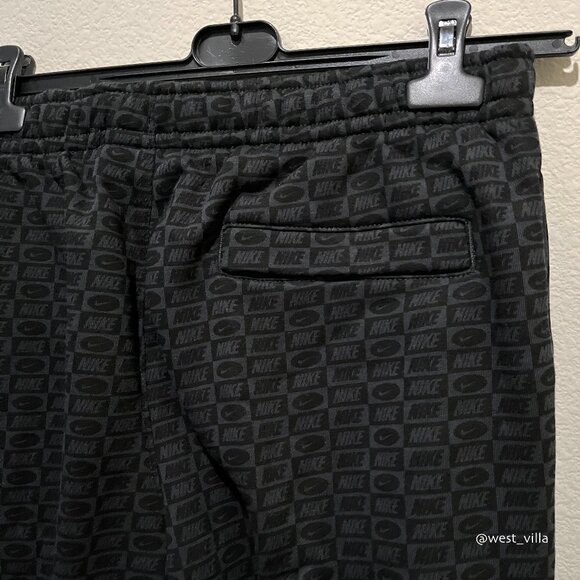 Nike Sportswear Club Monogram Fleece Mens Jogger Sweatpants Black - Picture 11 of 11